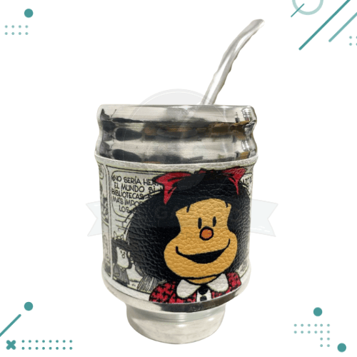 Kit Matero “Mafalda” Bolso+Yerbera(lata)+Azucarera(lata)+Mate+Bombilla - Imagen 5