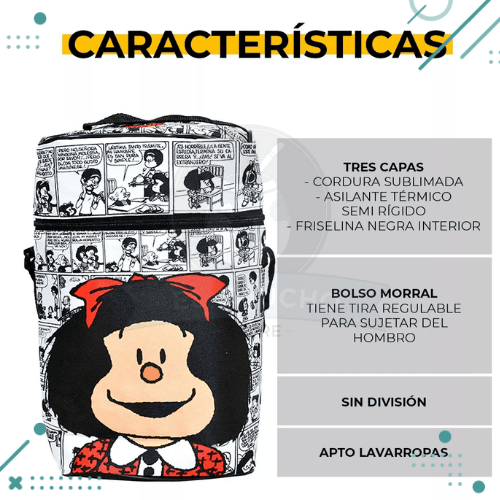 Kit Matero “Mafalda” Bolso+Yerbera(lata)+Azucarera(lata)+Mate+Bombilla - Imagen 3