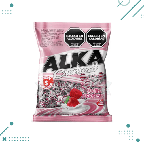 Caramelos ALKA Cremoso Frutilla Frambuesa 800gr (400 caramelos)