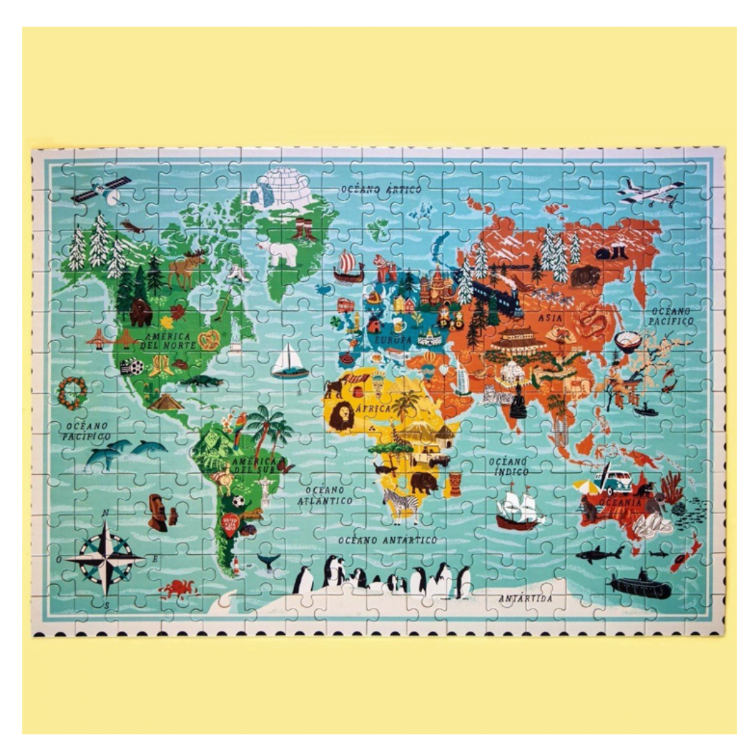 Diente De León Rompecabezas Puzzle Jigsaw 200 Pieces Piezas, Mapa World Map, Mapamundi, 48 x 68 cm / 18.89″ x 26.77″ - Imagen 2