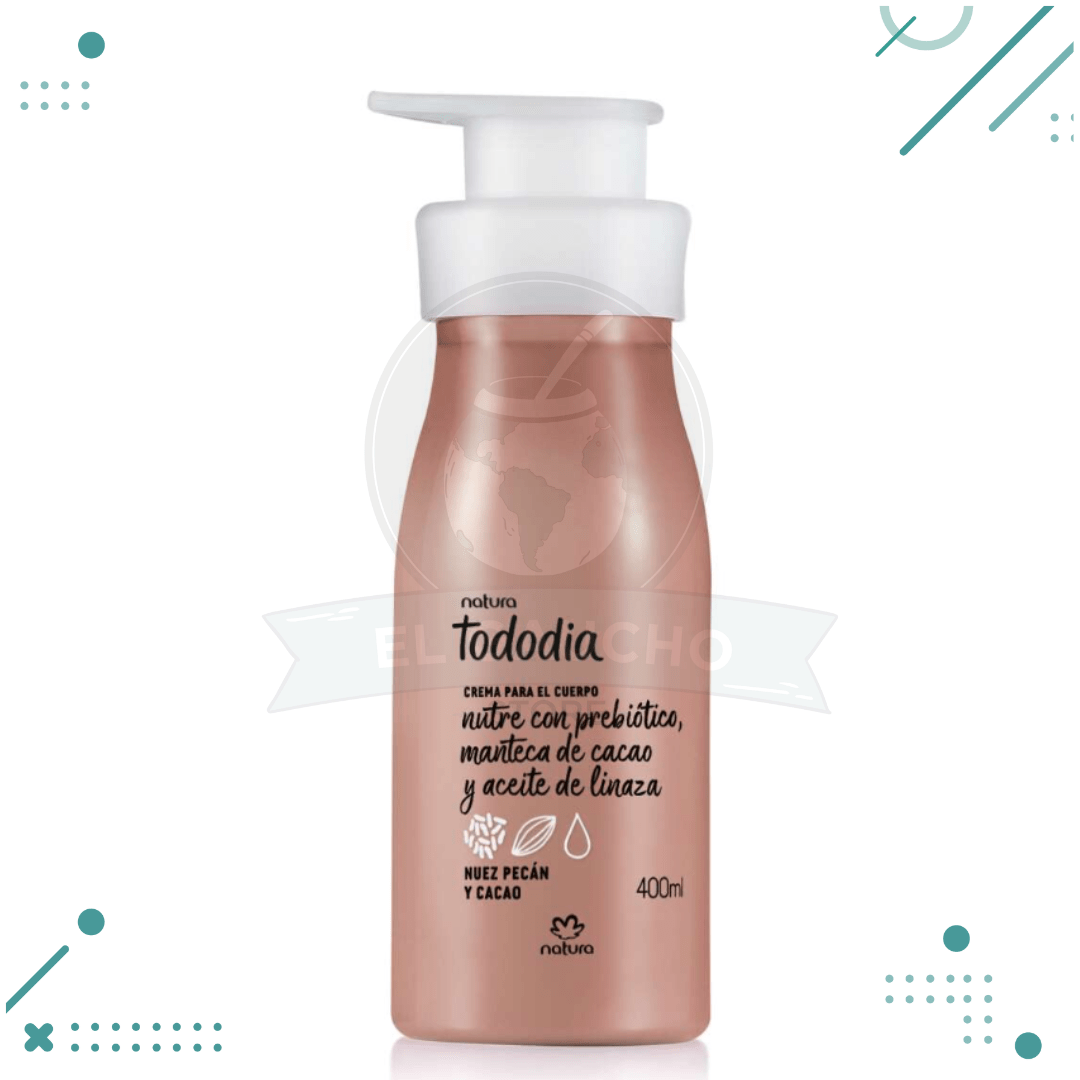 Crema Nutritiva para el Cuerpo Tododia Nuez Pecan y Cacao- Natura- 400 ml