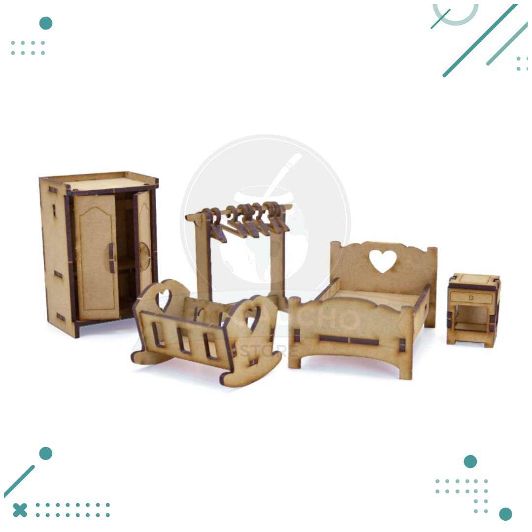 Set de Muebles Para Muñequitas – 39 unidades Fibrofácil - Imagen 6