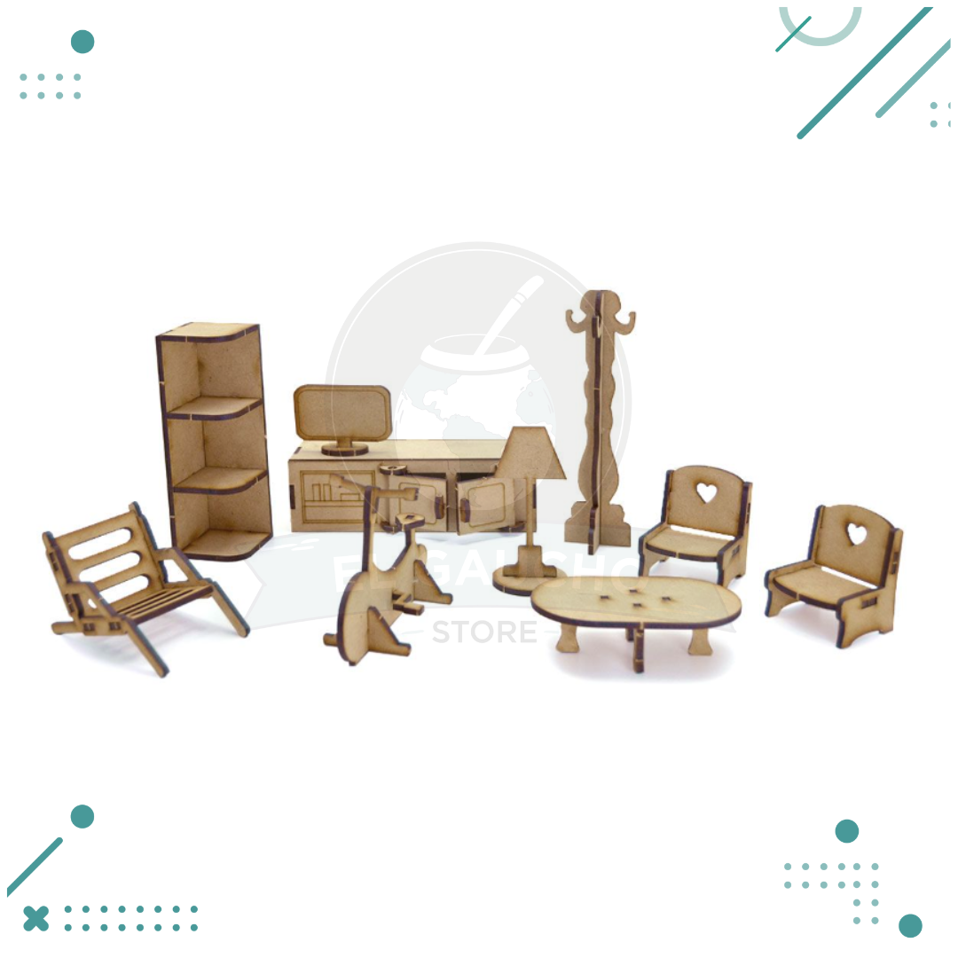 Set de Muebles Para Muñequitas – 39 unidades Fibrofácil - Imagen 5