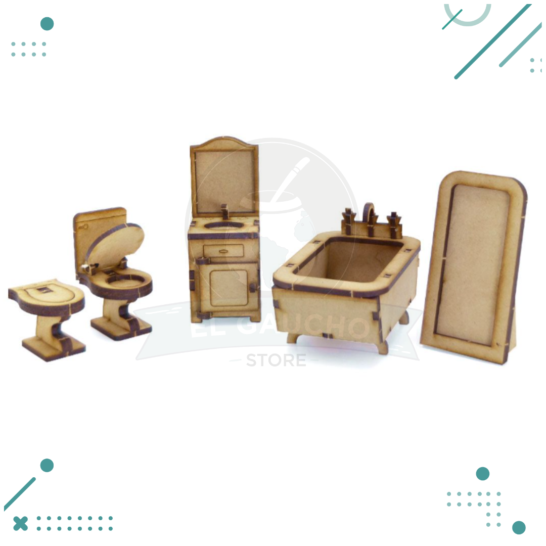 Set de Muebles Para Muñequitas – 39 unidades Fibrofácil - Imagen 2